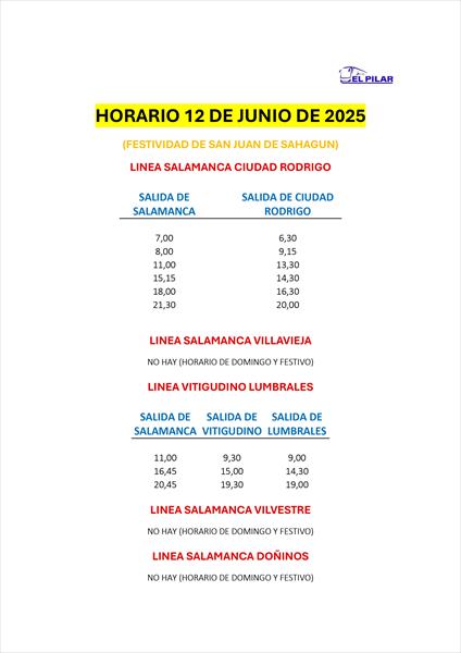 HORARIOS 12 JUNIO 25