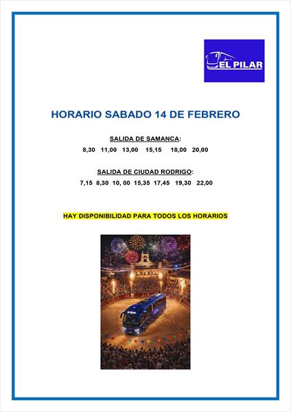 HORARIO 14 FEBRERO