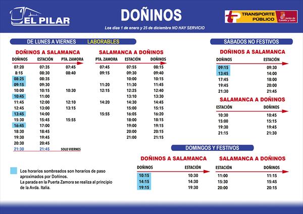 HORARIOS DOÑINOS