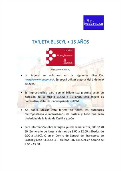 TARJETA BYSCYL < 15 AÑOS