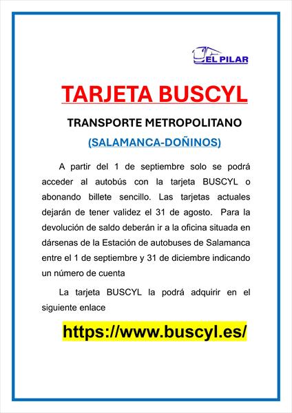 TARJETA BUSCYL METROPOLITANO