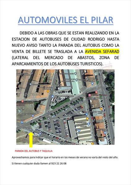 CAMBIO DE PARADA EN CIUDAD RODRIGO